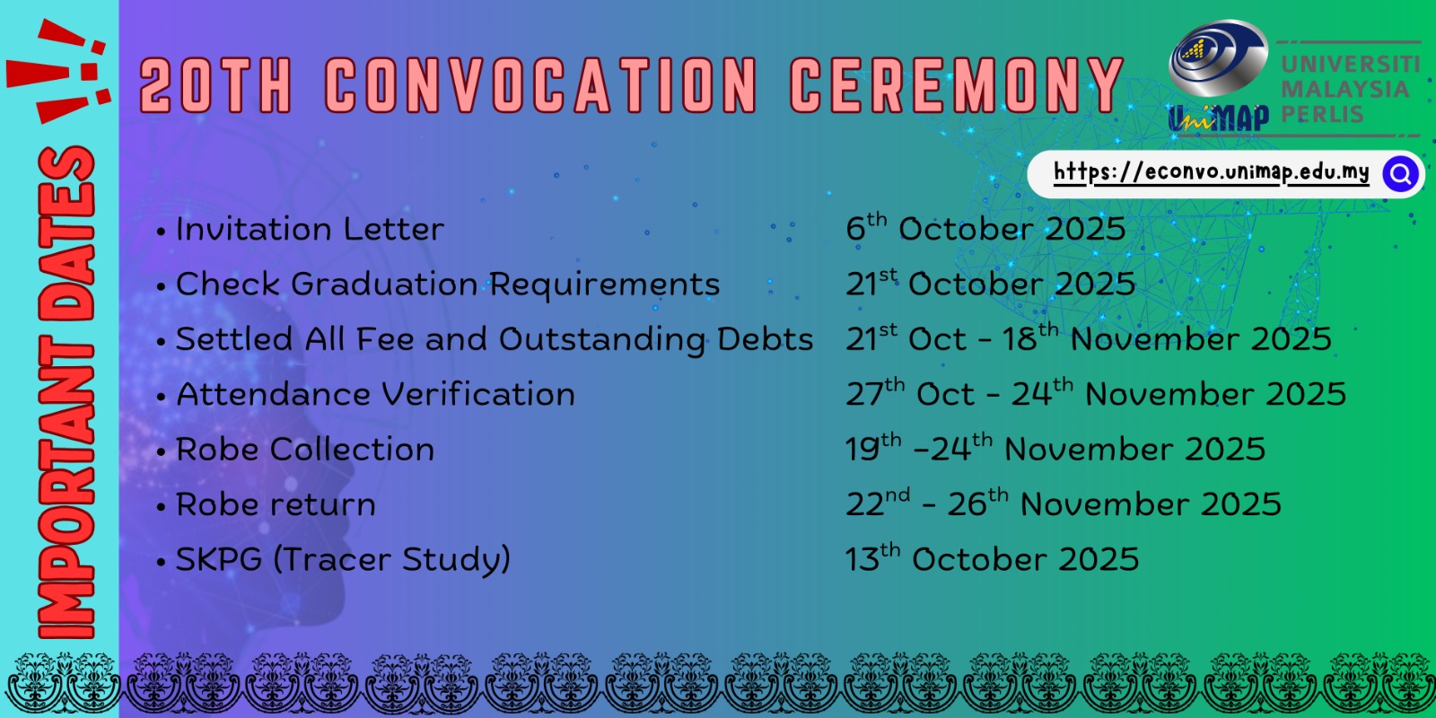 GRADUATE CHECKLIST & ACTIVITIES